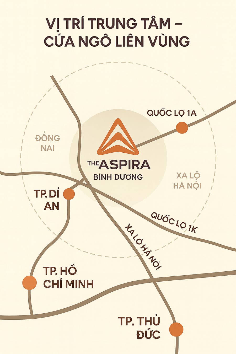 The Aspira kết nối đến TP. HCM và các khu vực trọng điểm ra sao?